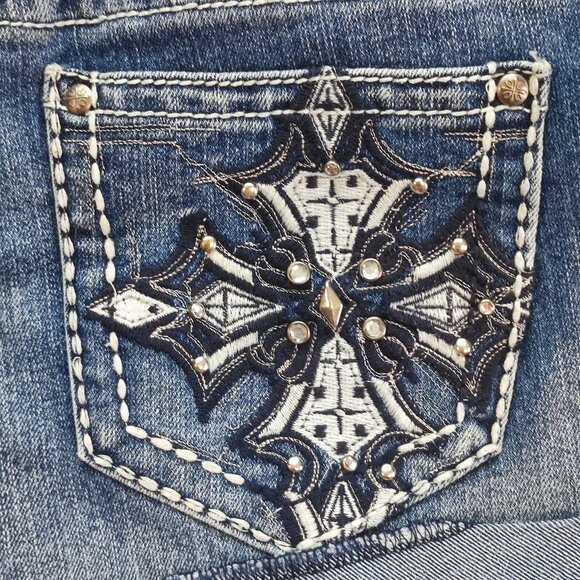 ZCO Jeans Short low-rise denim blue medium washed women's junior size 7 - Picture 5 of 11